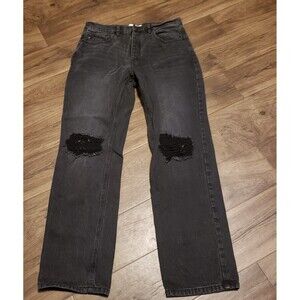 Kancan Black Button Fly Distressed Skinny Jeans Women's Sz 4